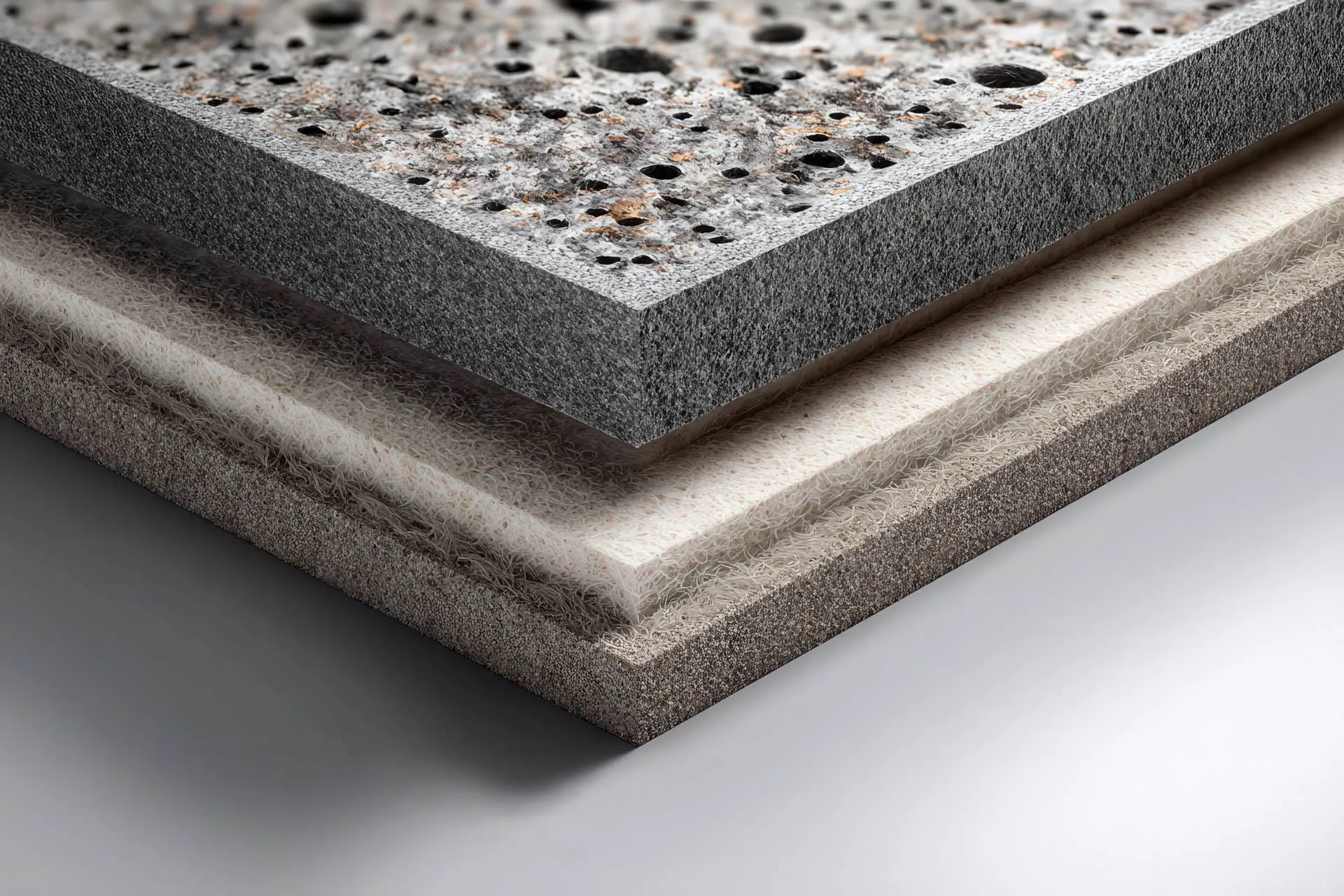 Stratigrafia tecnica di un pannello insonorizzante LPM