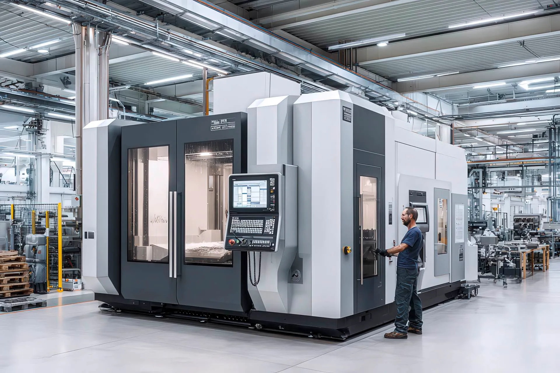 Fresa CNC all'interno di una cabina insonorizzante LPM