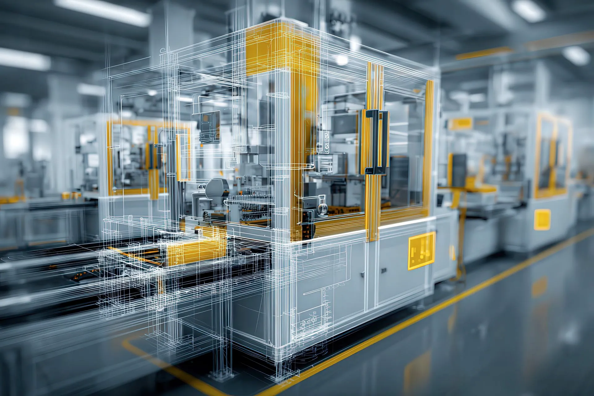 Protezioni modulari in alluminio con pannelli trasparenti in un impianto automatizzato