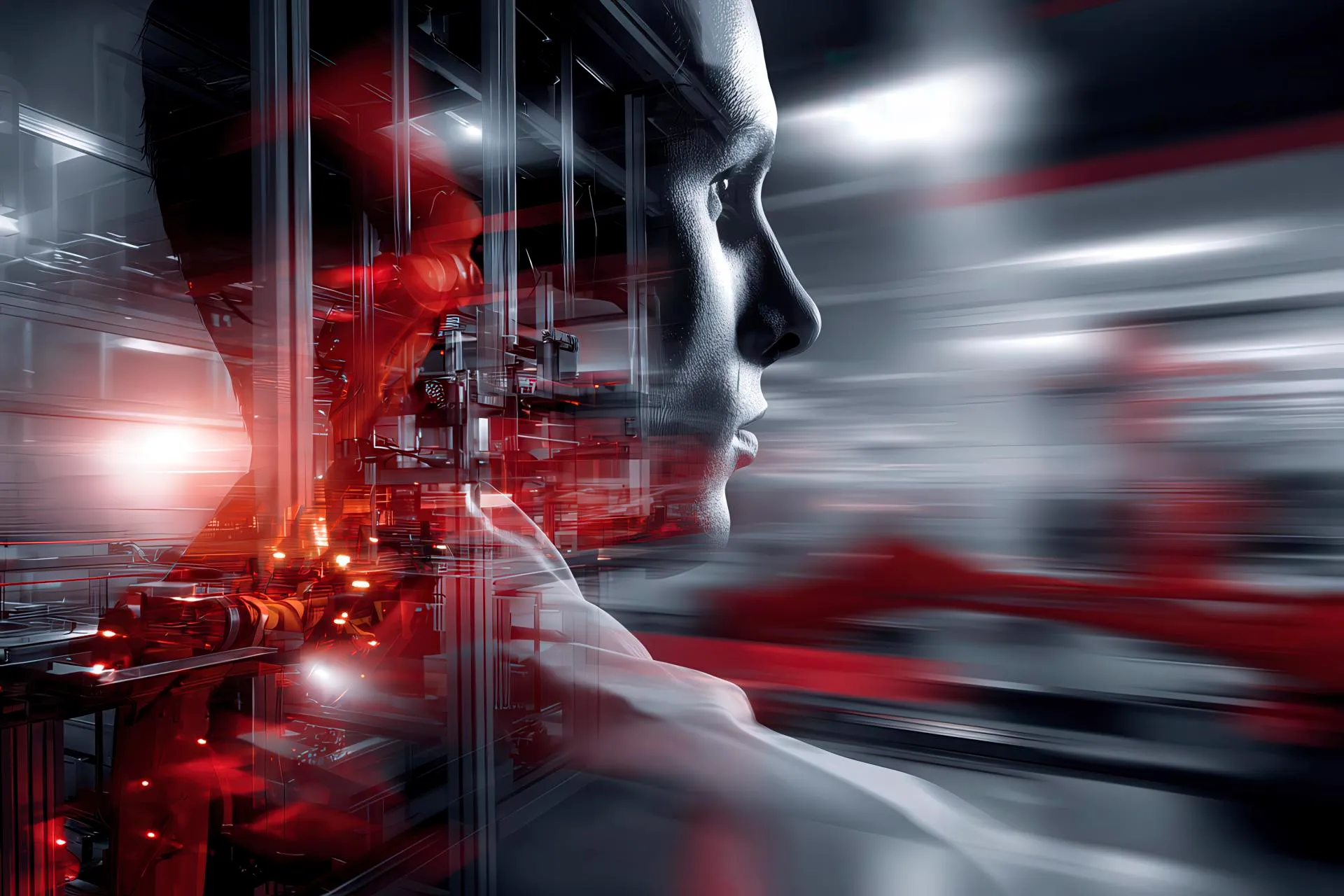 Visual astratto che unisce protezioni industriali, linee automatiche e valori umani